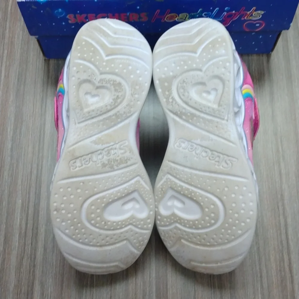 Skechers S Lights Heart Lights Rainbow Lux Light-Up Shoes Sz 12 - Picture 4 of 11